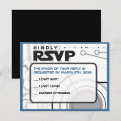 Carte de réponse de Bat mitzvah de bar SCI-FI (Devant / Derrière)