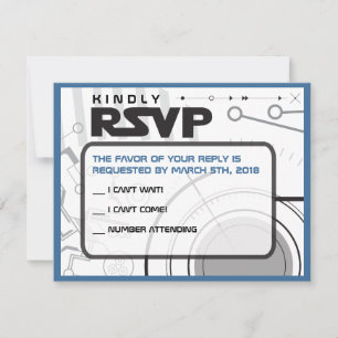 Carte de réponse de Bat mitzvah de bar SCI-FI