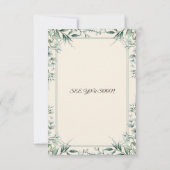 Carte de réponse de bordure florale | Mariage élég (Dos)