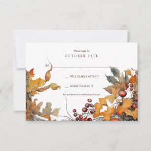 Carte de réponse de cadre d'automne