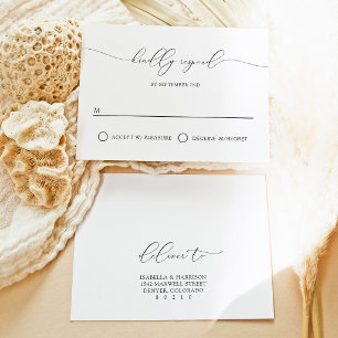 Carte de réponse de calligraphie moderne simple