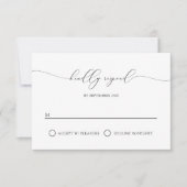 Carte de réponse de calligraphie moderne simple (Devant)