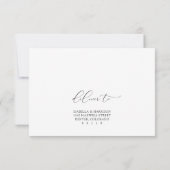 Carte de réponse de calligraphie moderne simple (Dos)