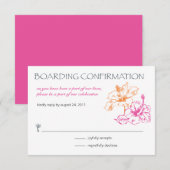 Carte de réponse de carte d'embarquement (Devant / Derrière)