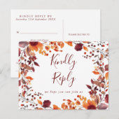 Carte de réponse de chanson automnale rustique de (Devant / Derrière)