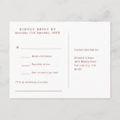 Carte de réponse de chanson automnale rustique de (Dos)