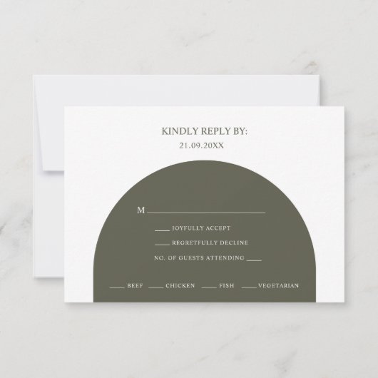 Carte de réponse de choix de menu d'arche verte bo (Dos)