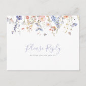 Carte de réponse de choix de menu de fleurs sauvag (Devant)