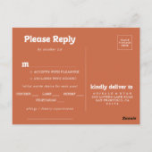 Carte de réponse de choix de menu de fleurs sauvag (Dos)