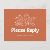 Carte de réponse de choix de menu de fleurs sauvag (Devant)