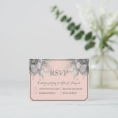 Carte de réponse de choix de menu gris et rose élé (Debout devant)
