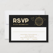 Carte de réponse de choix de repas de mariage funk (Devant)