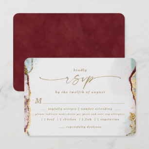 Carte de réponse de choix de repas de mariage vin
