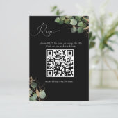 Carte de réponse de code QR Eucalyptus Aquarelle N (Debout devant)