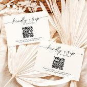 Carte de réponse de code QR | Mariage minimaliste 
