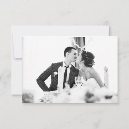 Carte de réponse de code QR | Photo noir et blanc  (Dos)