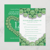 Carte de réponse de cœur de 12e anniversaire de ma (Devant / Derrière)