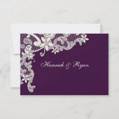 Carte de réponse de conception de dentelle de pays (Dos)