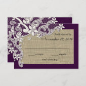 Carte de réponse de conception de dentelle de pays (Devant / Derrière)