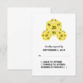 Carte de réponse de dés D20 jaune (Devant / Derrière)