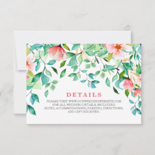 Carte de réponse de détails de mariage de plage fl