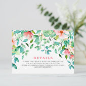 Carte de réponse de détails de mariage de plage fl (Debout devant)