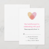 Carte de réponse de empreinte digitale cœur (Devant / Derrière)