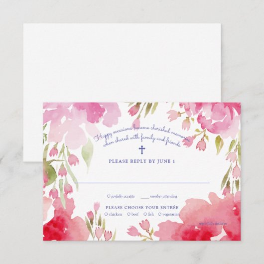 Carte de réponse de feuillage béni (Devant / Derrière)