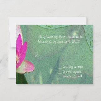 carte de réponse de fleur de nénuphar rose