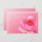 carte de réponse de fleur de nénuphar rose (Devant / Derrière)