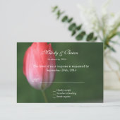 carte de réponse de fleur de tulipe rose, invitati (Debout devant)