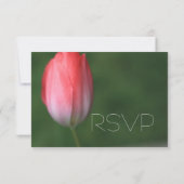 carte de réponse de fleur de tulipe rose, invitati (Dos)