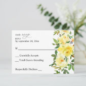 Carte de réponse de fleur jaune sans repas (Debout devant)