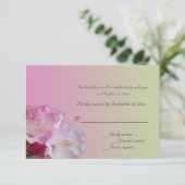 carte de réponse de fleurs de rhododendron rose (Debout devant)
