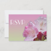 carte de réponse de fleurs de rhododendron rose (Dos)