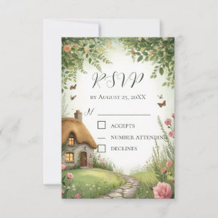 Carte de réponse de fleurs sauvages de cottage rus