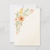 Carte de réponse de fleurs sauvages rustiques (Dos)