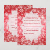 Carte de réponse de flocons de neige rouges et bla (Devant / Derrière)