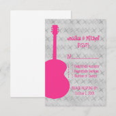 Carte de réponse de Grunge de guitare rose chaud (Devant / Derrière)