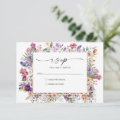 Carte de réponse de jardin printanier floral éléga (Debout devant)