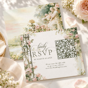Carte de réponse de jardin Régence florale avec co
