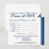 Carte de réponse de la bande de Varsity Reunion de (Devant / Derrière)