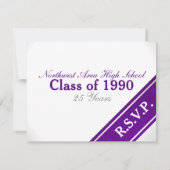 Carte de réponse de la bande de Varsity Reunion de (Dos)