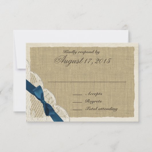 Carte de réponse de la dentelle et de la marine Bo (Devant)