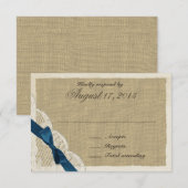 Carte de réponse de la dentelle et de la marine Bo (Devant / Derrière)