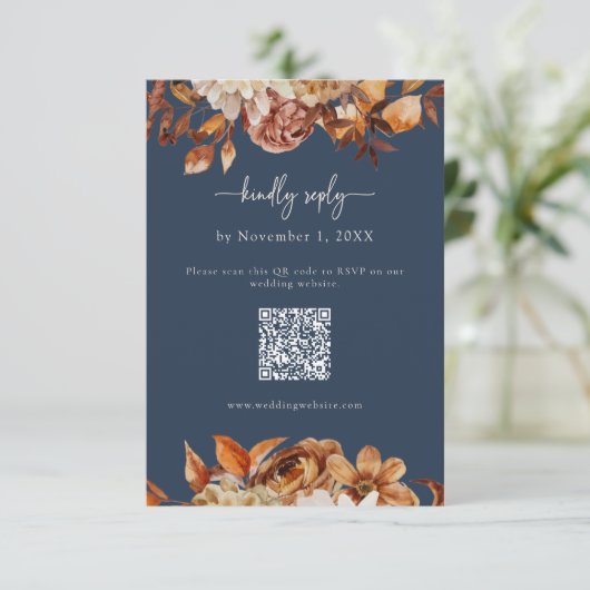 Carte de réponse de la Marine Blue Fall Leçons (Debout devant)