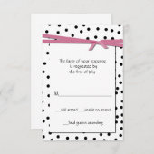 Carte de réponse de la partie de points Polka noir (Devant / Derrière)