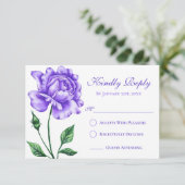 Carte de réponse de Lilac Rose violet Quinceañera (Debout devant)