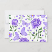 Carte de réponse de Lilac Rose violet Quinceañera (Dos)