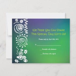 Carte de réponse de l'Invitation Bat mitzvah du ba